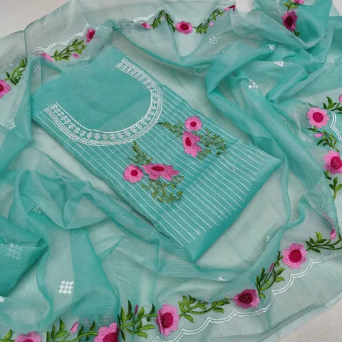 Exclusive Kota Doria Unstitched Dress Material with Dupatta – Lightweight, Elegant & Handcrafted Ethnic Wear for Women